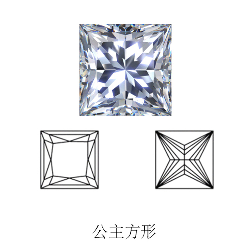 princess cut display of LONITÉ cremation diamonds from cremated ashes and cremains