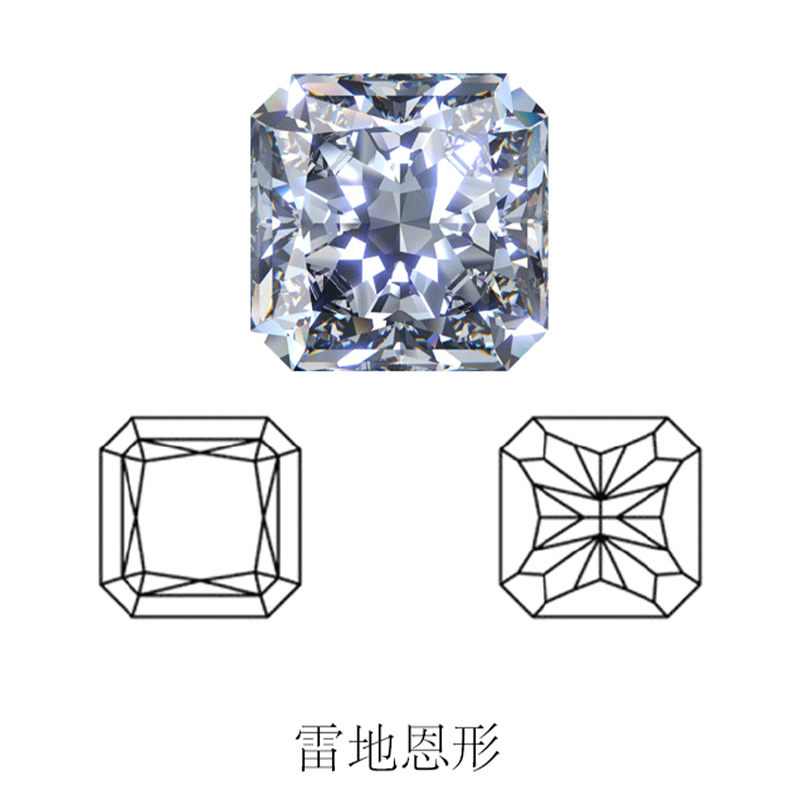 radiant cut display of LONITÉ cremation diamonds from cremation ashes and hair