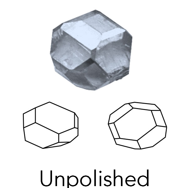 由头发或骨灰制成的 LONITÉ 纪念钻石未切割原石展示